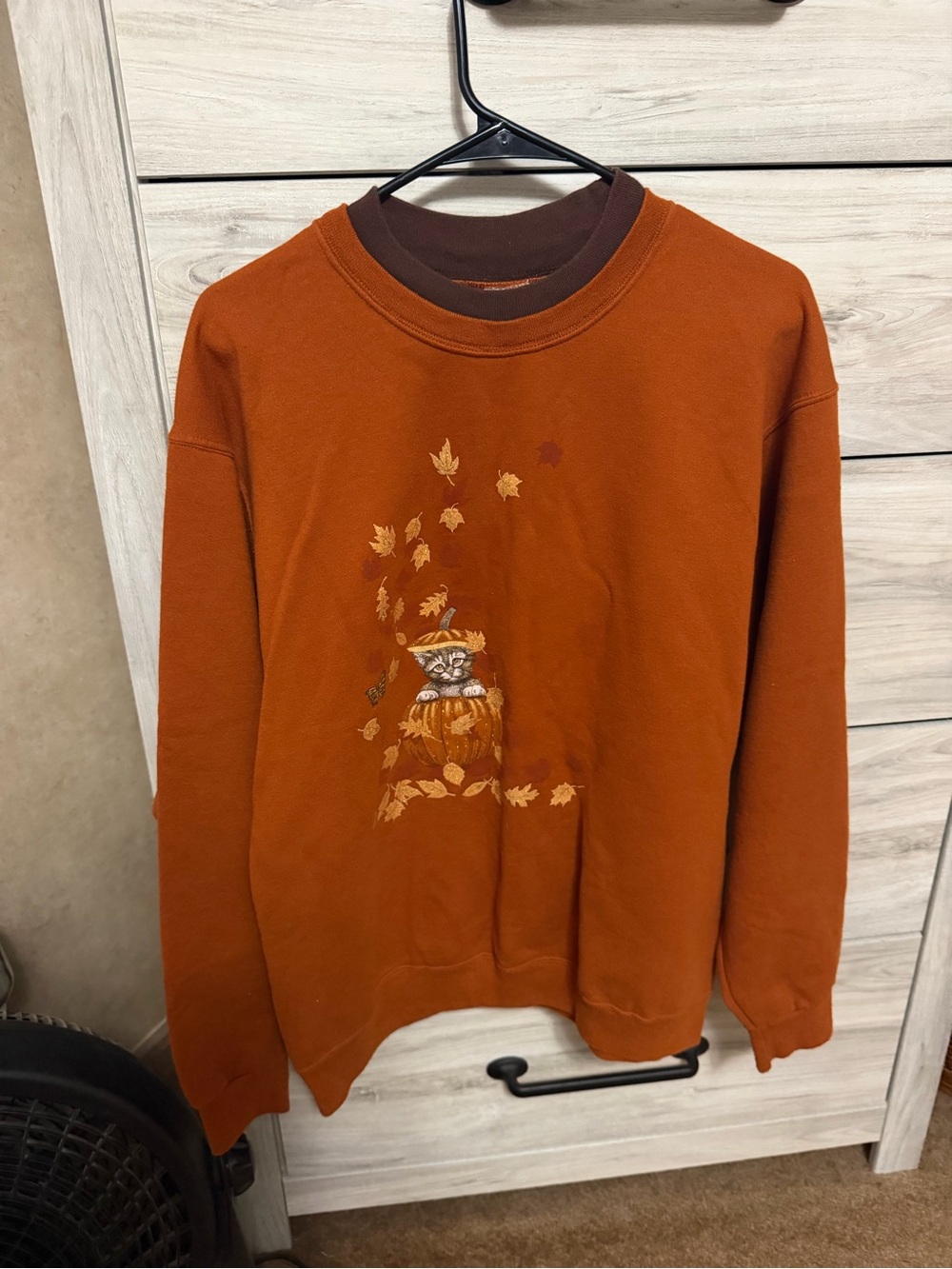 Men's Rust Orange Long-Sleeve Pullover Sweater
